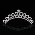 thumbnail image 4 of Corona de aleación para niña, tocado de amor, accesorios para el cabello de princesa, peineta de diamantes de imitación, corona de cumpleaños de perlas, 4 of 5