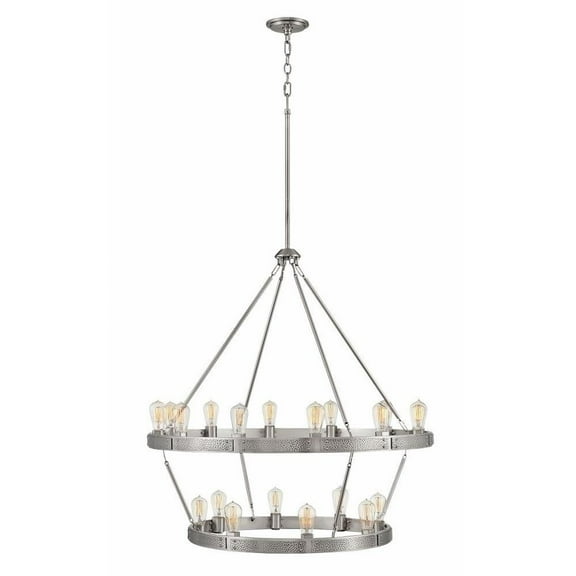 Coastal Modern Farmhouse Twenty Light Chandelier-Brushed Nickel Finish Bailey Street Home 81-Bel-3087896