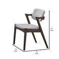 thumbnail image 3 of 18 Inch Modern Wood Dining Chair, Set of 2, Angled Arms, Backrest, Gray - Saltoro Sherpi, 3 of 5