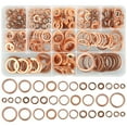 thumbnail image 1 of 300Pcs M5-M20 Copper Washers 12 Sizes O Ring Copper Gaskets Set Flat Ring Seal Kit Assortment Car Copper Sealing Ring with Storage Case Hardware for Automotive Ship Generators Machinery a, 1 of 10
