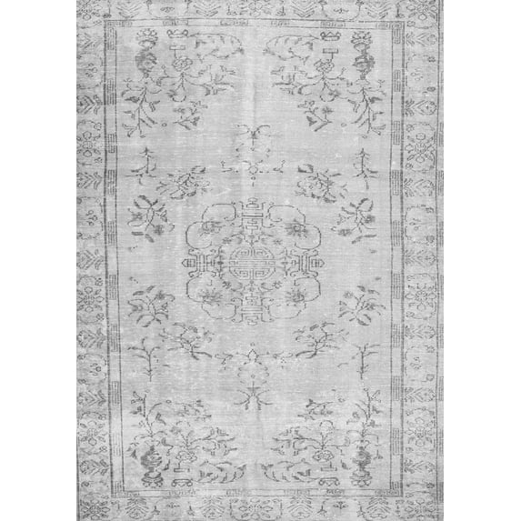 Ahgly Company Indoor Rectangle Abstract Gray Contemporary Area Rugs, 2' x 5'