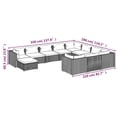 thumbnail image 4 of vidaXL 11 Piece Garden Lounge Set with Cushions Poly Rattan Brown, 4 of 5