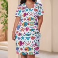 thumbnail image 3 of Womens Casual Dresses Summer Beach Seamless Pattern Design Short Sleeve Dress Summer Dresses for Women 2025, 3 of 5