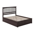 thumbnail image 6 of AFI Mission Queen Wood Platform Bed with Footboard & Twin XL Trundle, Espresso, 6 of 8