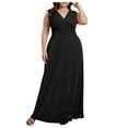 thumbnail image 1 of Robes de Bal d'Été pour Femmes Robe d'Invitée de Mariage Sans Manches à Col en V Robe Grande Taille Robes de Retour à la Maison, 1 of 5