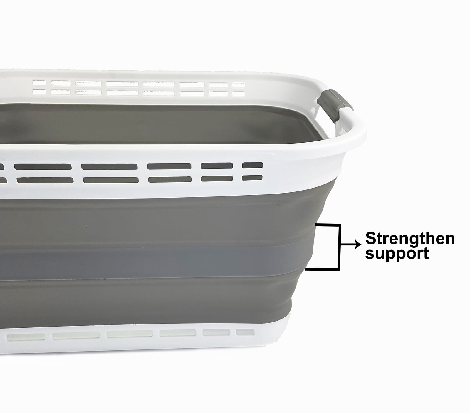 SAMMART 42L (11 gallons) Collapsible Plastic Laundry Hamper/Basket - Foldable Storage Container/Organizer - Portable Laundry Basket - Easy Storage Space Saving
