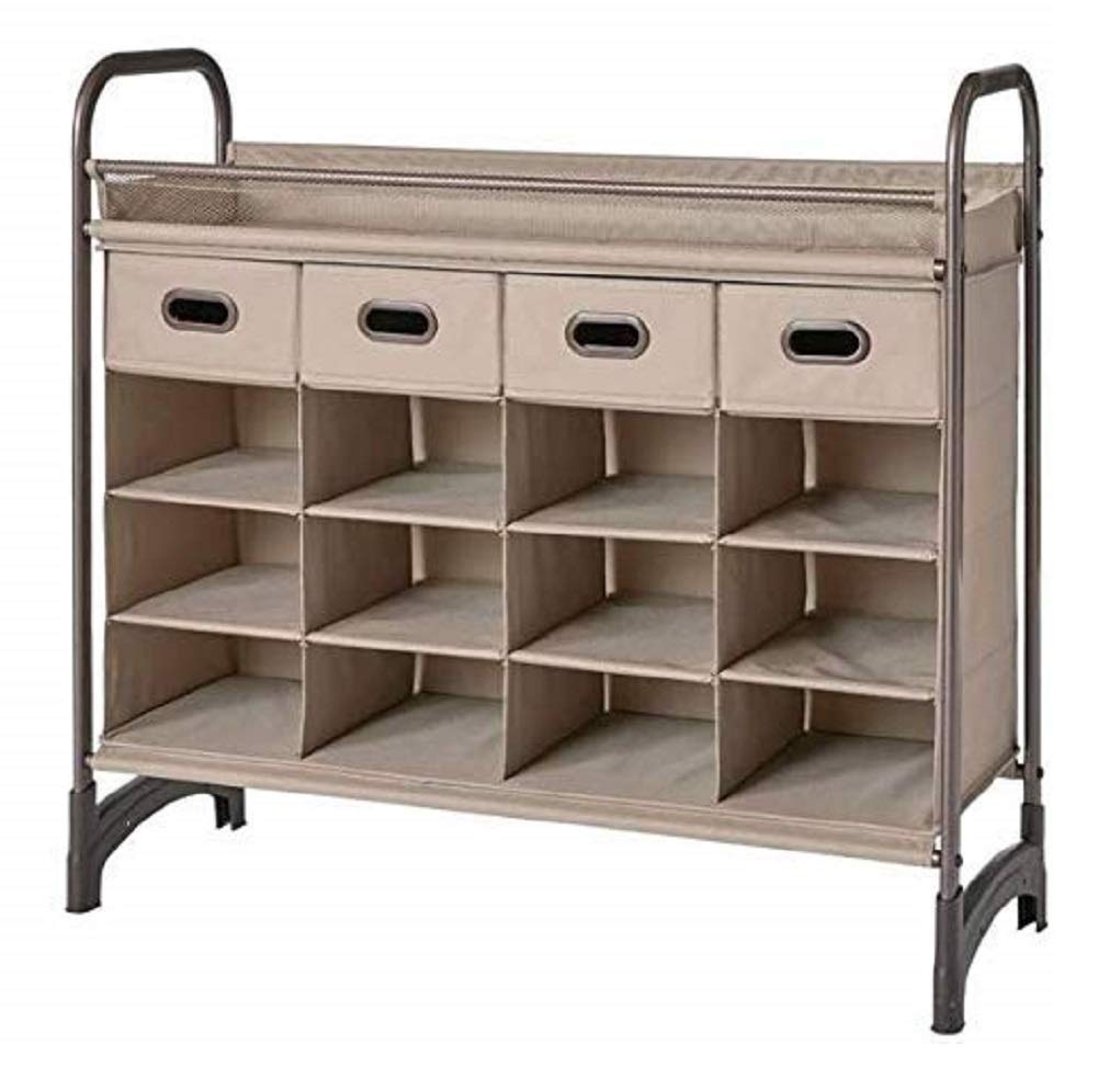 neatfreak 16 Compartment Storage Cubby Closet Organizer 4 Drawers, Beige