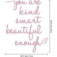thumbnail image 2 of Affirmation Stickers You are Kind Smart Beautiful Enough, Mirror Wall Decor for Bathroom, Vinyl Peel and Stick Wall Decals for Home Decor Living Room Bedroom Girl Home Decoration (White), 2 of 13