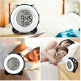 thumbnail image 5 of Reloj despertador digital con sonido (carcasa negra y azul) con dos configuraciones de alarma opcionales, función de repetición, luz de noche y reloj de mesita de noche a batería, 5 of 5