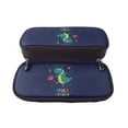 thumbnail image 5 of Picia Dinosau Space Explorer Pattern Large Capacity PU Leather Pencil Case Organizer Pen Marker Holder Double Zipper Storage Bag Big Pencil Pouch for College Office, 5 of 6