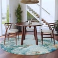 thumbnail image 3 of Coastal Turtle Round Area Rug 5Ft Washable Circle Rugs for Living Room Bedroom, Nautical Eucalyptus Leaves Coral Seaweed Non-Slip Carpet Floor Mats Indoor Outdoor Carpet Runner Aesthetic Home Decor, 3 of 8