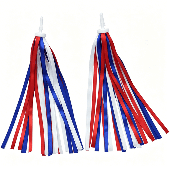 LADYGYM Patriotic Bike Streamers Red White Blue Bike Tassels Ribbon 4th of July Bike Decorations for Bicycle Scooter Tricycle Handlebar