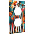 JUSIP Abstract People Printed Duplex Receptacle Outlet Wall Plate,2