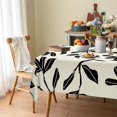 thumbnail image 5 of Black Large Leaves Fabric Waterproof Tablecloth,Rectangle Watercolor Wrinkle Oil-Proof Resistant Table Cover for Dining Table, Buffet Parties and Campin,(60" x 120" inch), 5 of 6