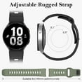 thumbnail image 4 of 2 Pack Rugged No Gap Band for Samsung Galaxy Watch Band 7 FE 6 5 4 44mm 40mm/Galaxy Watch 6 Classic Bands 47mm 43mm/Watch 5 Pro 45mm/Watch 4 Classic 46mm 42mm, Silicone Wristband Sport Strap Men Women, 4 of 8