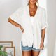 thumbnail image 4 of Cárdigan Top básico de ganchillo para mujer, cárdigan informal de color sólido, atuendo diario (blanco XL) Ygjytge Blanco T XL para Mujer, 4 of 6