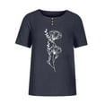 thumbnail image 4 of Liquidation d'Été Iumwxz Chemises de la Saint-Valentin pour Femmes T-Shirts Basiques Confortables Blouses pour Femmes T-Shirts Graphiques Floraux Manches Courtes Col Rond Tuniques pour Femmes Cadeau de Vacances Rendez-Vous, 4 of 4