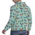 thumbnail image 6 of Rateoe Dachshund Dog Puppy Pattern Mens Hoodie, Pullover Hooded Sweatshirt, Kangaroo Pocket Hoodie Ideal for Daily Wear, Travel and Home-X-Large, 6 of 7