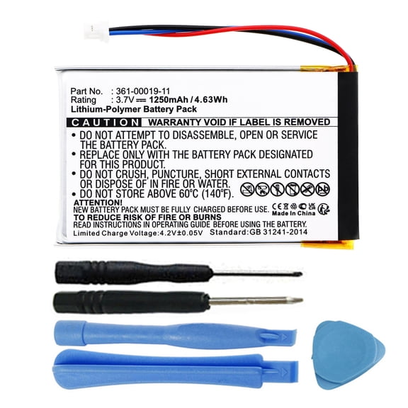 MPF Products 1250mAh 361-00019-11, 361-00019-13, 010-00621-10 Battery Replacement Compatible with Garmin Nuvi 200, 205, 250, 252, 255, 260, 265, 270 GPS Units