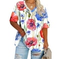 thumbnail image 2 of Womens Tops Short Sleeve Clearance Women's oversized-neck short sleeved printed summer undershirt sports T-Shirt, 2 of 4