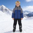 thumbnail image 2 of Playtopia Boys Winter Coat, Big‑Kids 2‑Piece Windproof Ski Jacket & Snow Pants Outdoor Fleece‑Lined Tracksuit Outfit, Nylon Fabric, Yellow,Green,Blue, Size 104‑134, 2 of 5