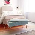 thumbnail image 2 of TOV Furniture Ziva 16.5"H Transitional Velvet Storage Bench in Blue, 2 of 6