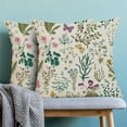 thumbnail image 2 of Spring Pillow Covers 20 x 20 Inch Set of 2 Vintage Sage Green Teal Wild Flowers Decor Throw Pillows Leaves Plant Outdoor Farmhouse Decorative Cushion Cases for Couch Bed Sofa Decoration, 2 of 6