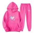 thumbnail image 2 of Feancey Deal of The Day Prime Today Hoodie Sweat Suits for Womens 2 Piece Lounge Sets Valentines Day Heart Print Hooded Pullover and Jogger Pants Matching Set 2025 Trendy Outfits Hot Pink XL, 2 of 6
