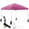 thumbnail image 1 of Gymax 10 X 10 FT Pop up Canopy Tent Portable Foldable Patio Shelter w/ Wheeled Bag Pink, 1 of 10