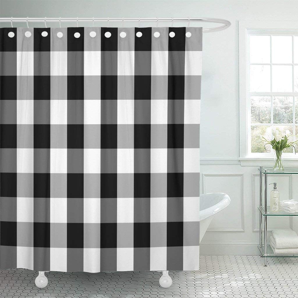PKNMT Buffalo Tartan Plaid Patterns Scottish Chequered Black and White