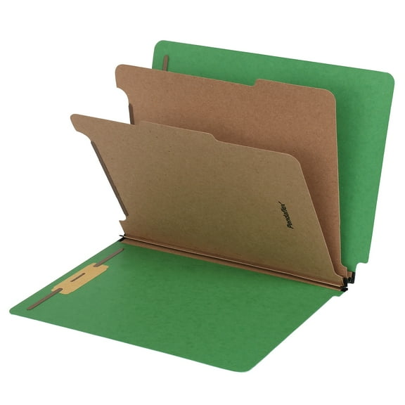 Pendaflex Pressboard Classification Folder 2-Dividers 2" Expansion Letter Size Green 10/Box