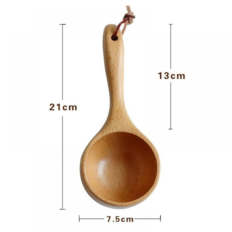 Bath Salt Scoop Wooden Ladle Spoon Scoops for Canisters Kitchen Flour Scoop Ladles for Cooking,1PCS, Size: 21*7.5*3.5CM, Other