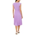 thumbnail image 3 of INSPIRE CHIC Sleeveless Dress for Women's Casual V Neck Button Pleated Midi Dress M Purple, 3 of 6