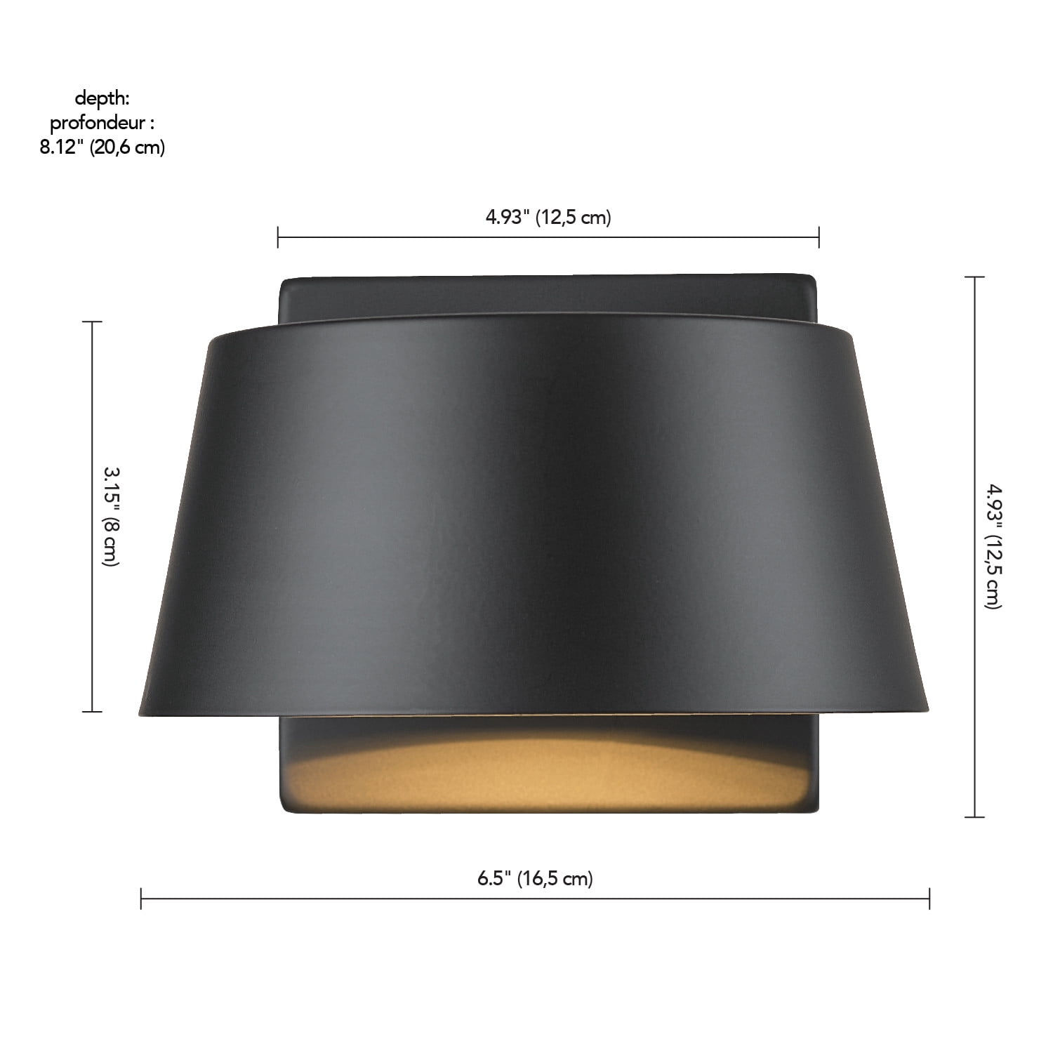 Globe Electric Matte Black 8 W LED Integrated Outdoor Wall Sconce