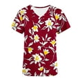thumbnail image 5 of QUNYINEY V Neck Womens Summer Tops Short Sleeve Casual Floral Shirts Nursing Pullover Loose with Pocket Tops, 5 of 5