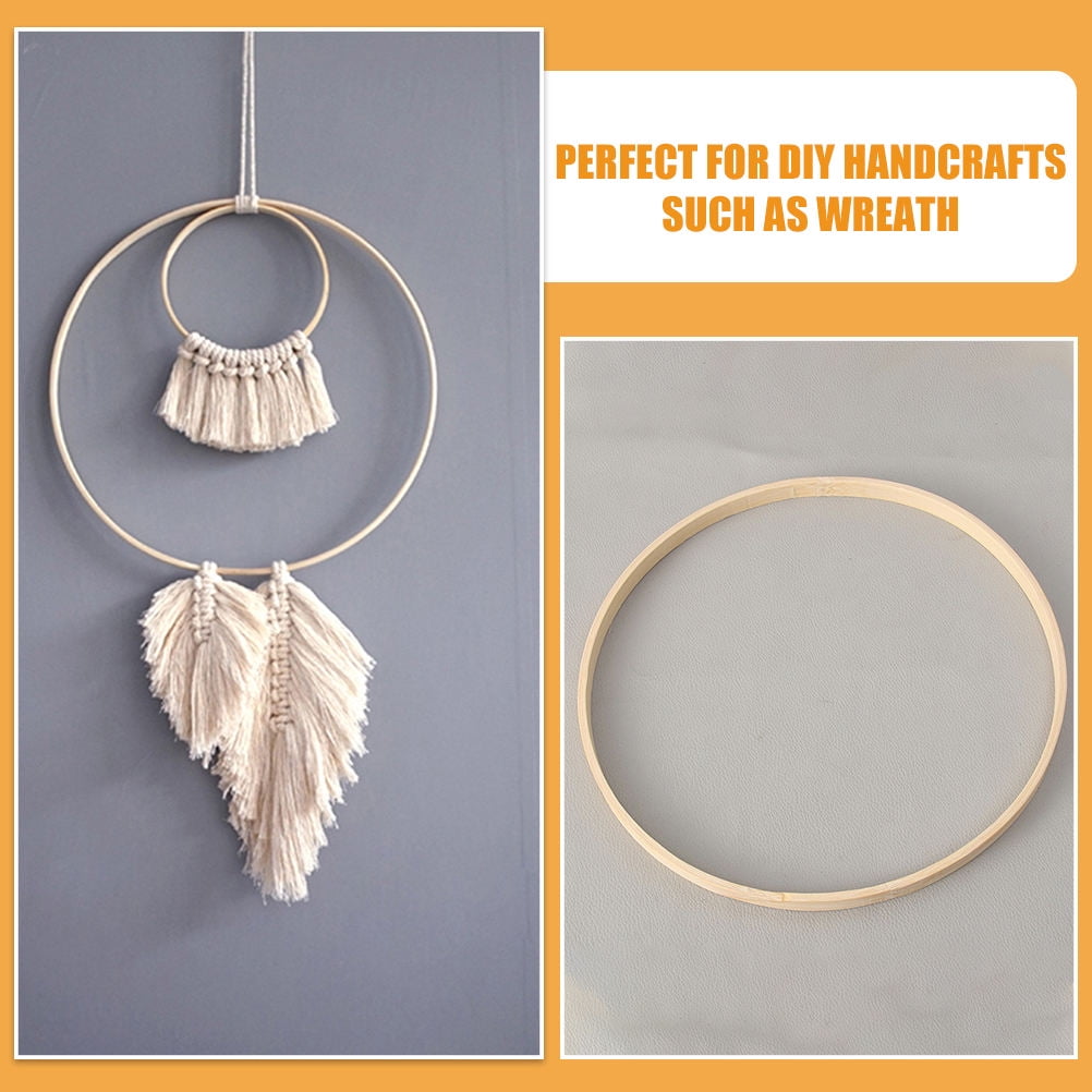 OUNONA 8 Pcs Craft Rings Hoops Light Brown Dream Catcher Office Decoration Craft Supplies