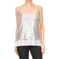 thumbnail image 1 of Feinuhan Fashion Womens Vest Sequin Spaghetti Strap Sheer Ruffle Crop Camisole Tank Top, 1 of 5