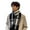 Black, variant on Men Scarf Classic Plaid Winter Warm Thermal Scarf Shawl Wrap Gift Casual Daily Wear Gift for Friends Family Navy Blue