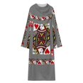 thumbnail image 5 of QUEEN OF HEARTS PLAYING CARDS ARTWORK GREY Bathrobe Plush Bathrobe Cozy Unisex Winter Bathrobe Warm Water Absorbent, 5 of 9