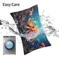 thumbnail image 6 of Goofa Underwater Plant Octopus Print Plush Throw Pillow Case, Soft Velvet with Hidden Zipper, Decorative Cushion Cover for Sofa, Bed, Car, and Home Décor-14"x20", 6 of 6