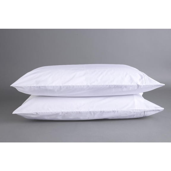 Sleep & Beyond 100% Organic Cotton 300TC Percale Pillow Case Pair, Standard/Queen 20x32", Classic Ivory