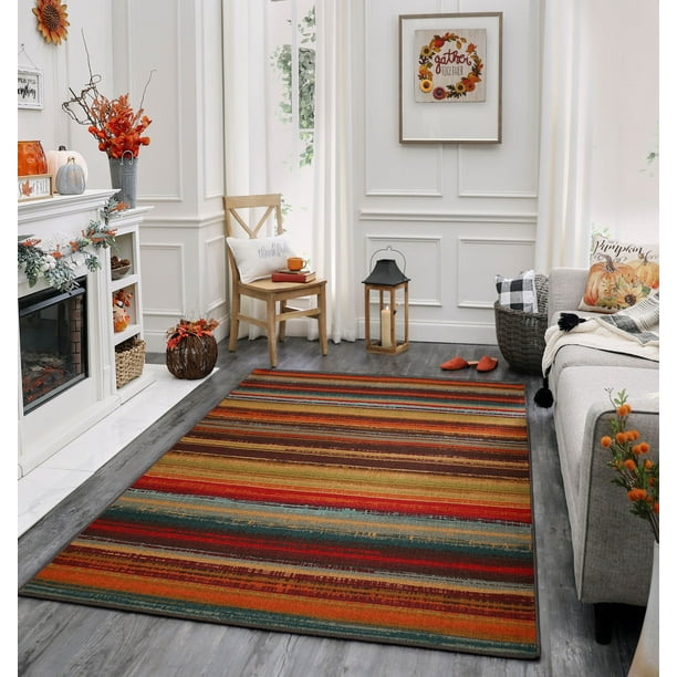 Mohawk Home Avenue Stripe Indoor Outdoor Area Rug 5 X 8 Multi Colored Walmart Com Walmart Com