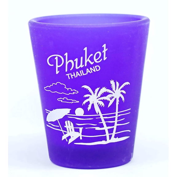 Phuket Thailand Cobalt Blue Frosted shot glass