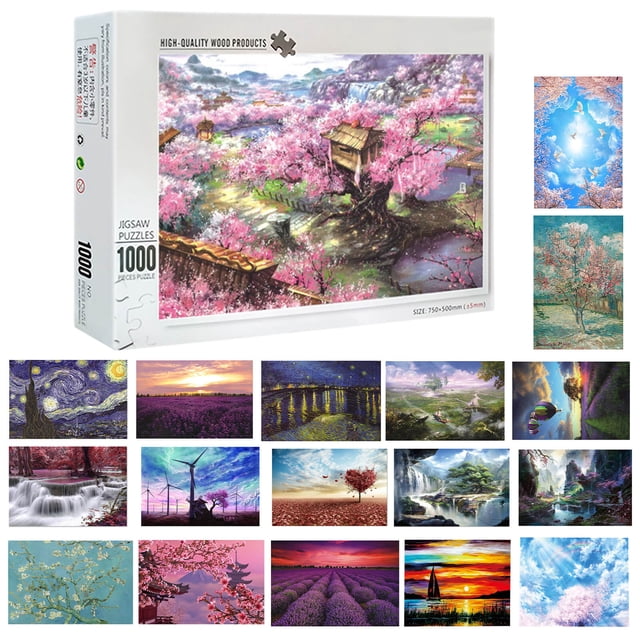 Gwong Juguete 1000pcs / caja de entrenamiento Puzzle Mini estilo de paisaje Montaje de madera Jigsaw Juguete educativo para adultos Gwong 30012030