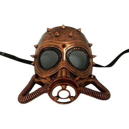 Chemical Gas Steampunk Skull Brushed Copper Halloween Mask