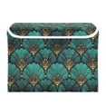 thumbnail image 7 of Yayeee Collapsible Cube Storage Bin with Lid Fabric Closet Decorative Basket with Handles, Green Art Abstract Pattern, 7 of 7