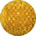thumbnail image 1 of Ahgly Company Machine Washable Indoor Round Oriental Yellow Traditional Area Rugs, 8' Round, 1 of 4