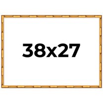 38x27 Frame Gold Bamboo Solid Wood Picture Frame | 1 Inch Moulding Width | Interior Frame Depth