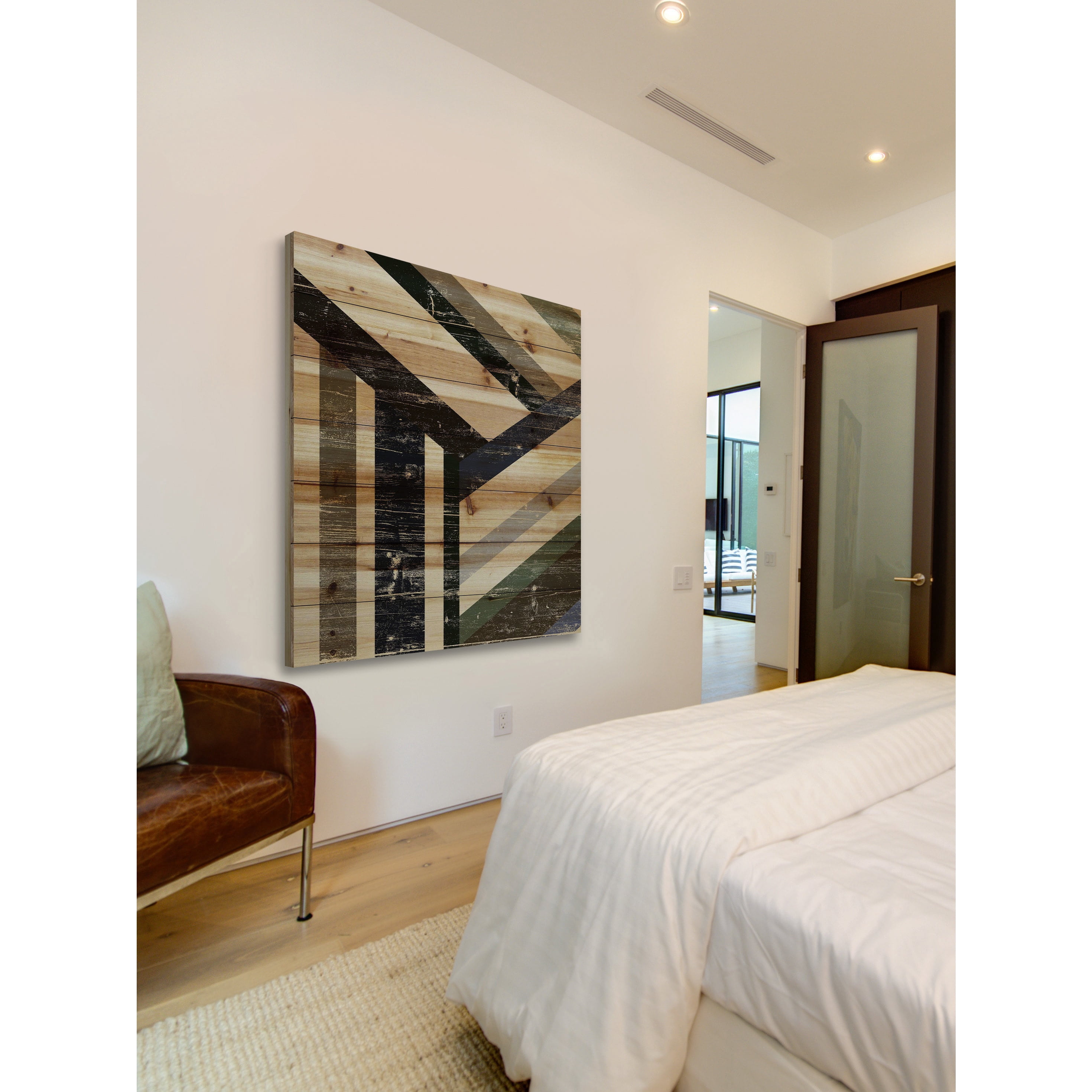 "Three Ways" Painting Art Print on Natural Pine Wood