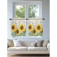 thumbnail image 4 of Sunflowers Tier Curtains 24 Inch Length,Sheer Curtains for Bedroom Living Room,Botanical Floral Butterfly Farmhouse Flowers Rod Pocket Voile Drapes Kitchen Curtains Small Window 27.5"x24" 2 Panels, 4 of 7